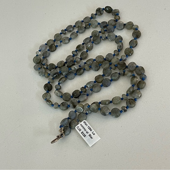 One of a kind Labradorite beaded 42” Necklace - Picture 3 of 11